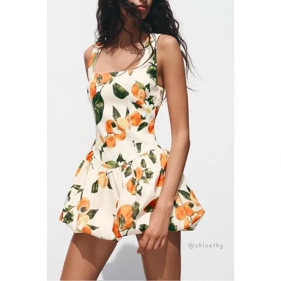 Zara PRINTED SHORT DRESS - Picture 2 of 9